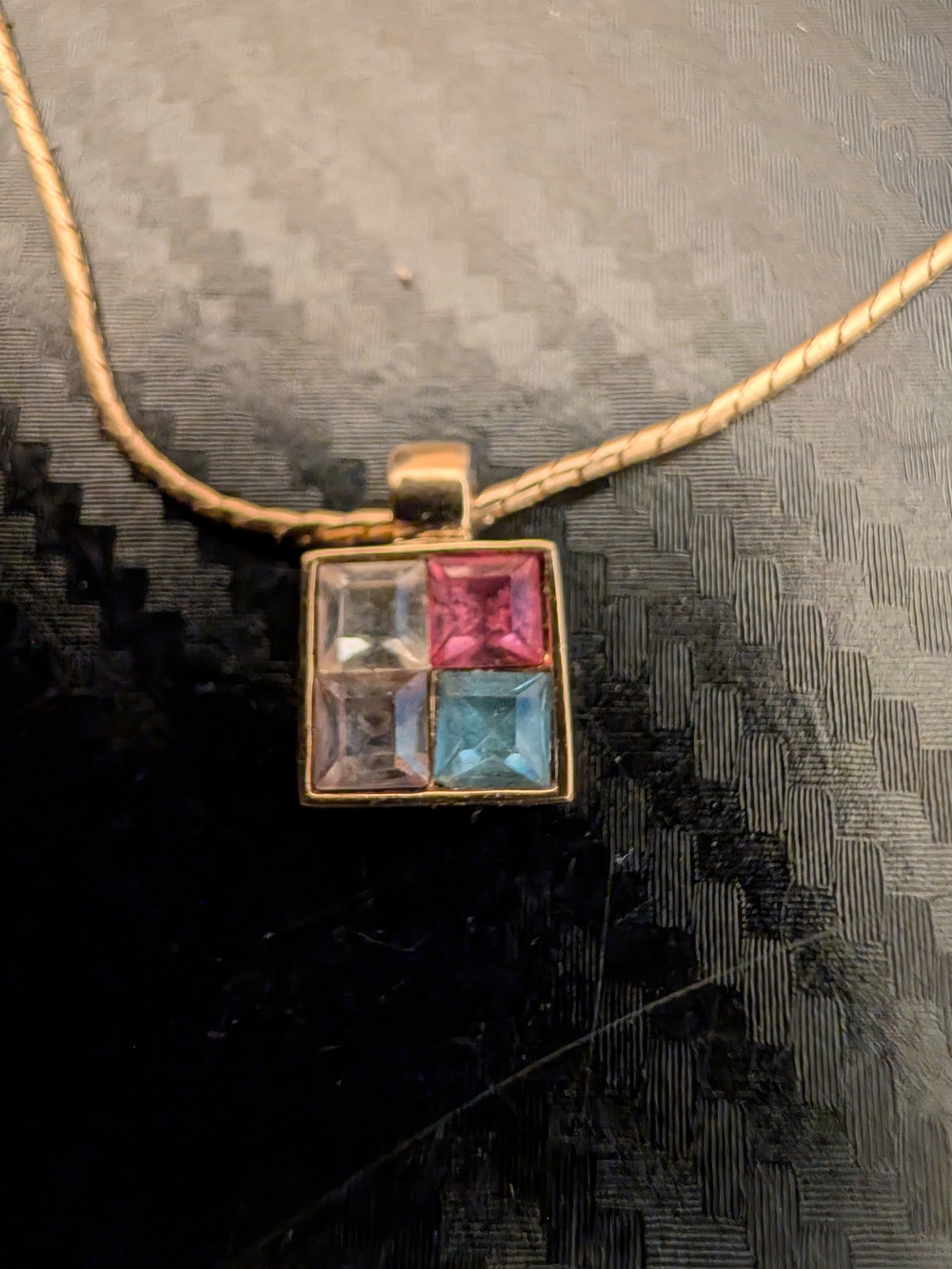 ✨ Vintage 1980s Givenchy Multicolor Crystal Pendant Necklace NWOT